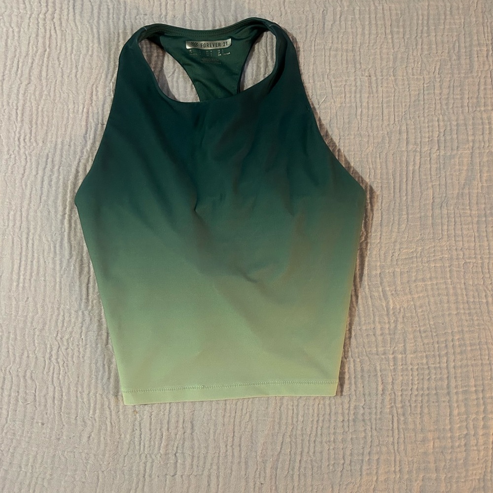 Green Ombré Racerback Tank Top